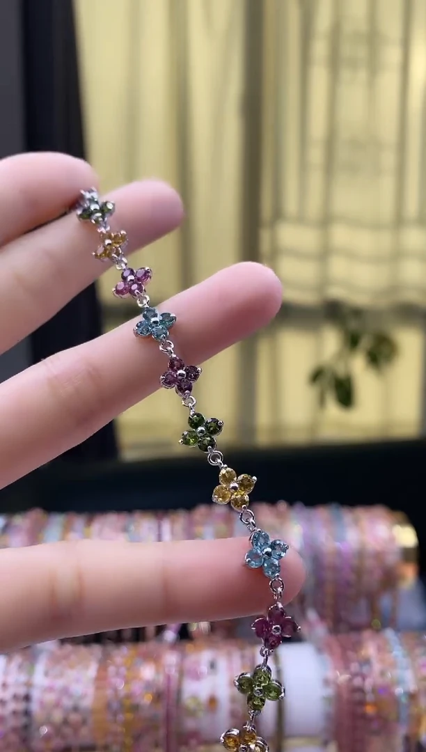 【闪购商品】碧玺手链银S925镶嵌55555555555555