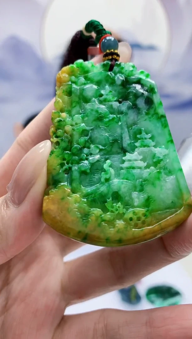 定制翡翠未镶嵌4852MM-毛货挂件158