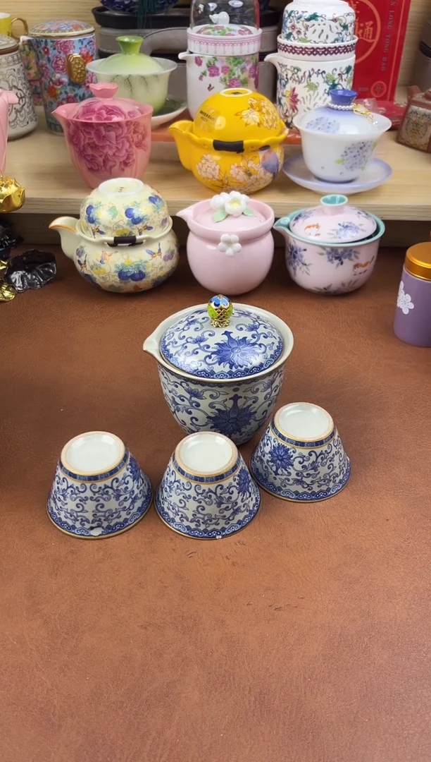 陶陶瓷茶具摆件旅行套组