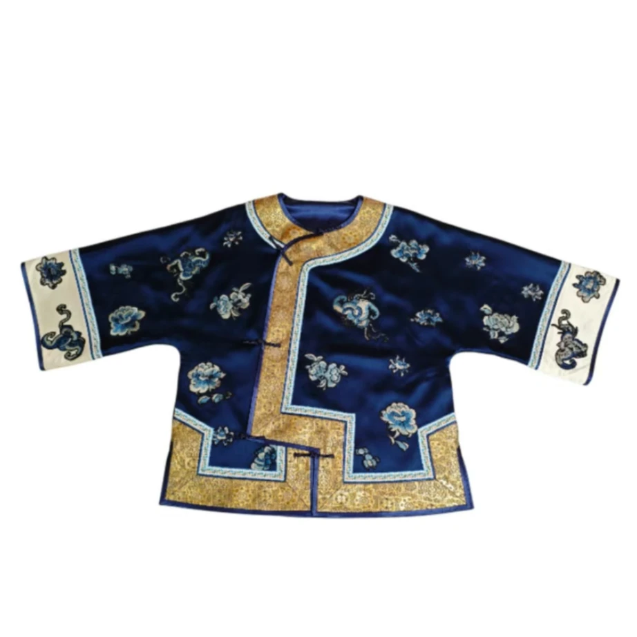 锦帛花衣天下原创非遗手工刺绣国风复古中式上衣春秋太太服外套