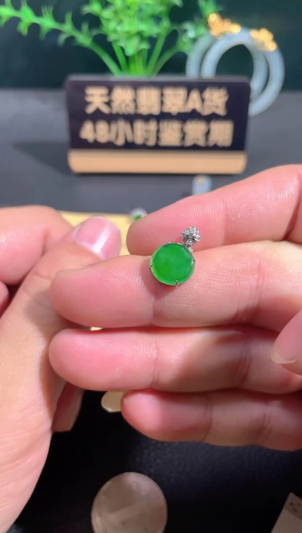 翡翠18K金镶嵌颈饰翡翠