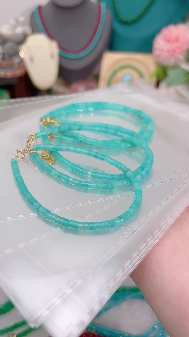 手链银S925镶嵌天河石直切25