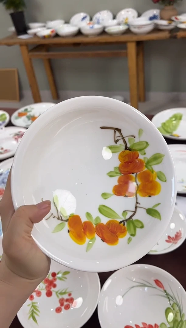 陶瓷景德镇高温釉中彩陶瓷餐具-斗笠面碗