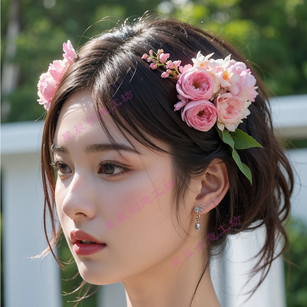 【星晨手作】925银针耳饰+仙女风度假头饰花朵+DIY水晶爆珠手串