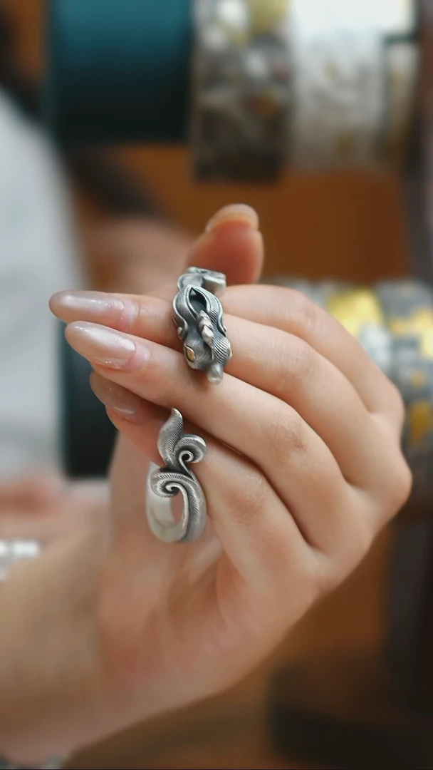 无足银金乌鸟足银手镯