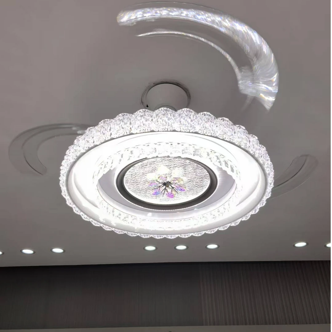 7085--60-80简约轻奢北欧风扇灯大气超亮客厅卧室餐厅家大厅圆形