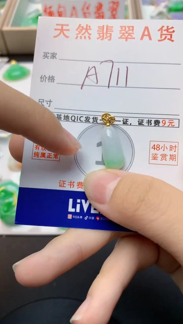 颈饰未镶嵌翡翠天然缅甸A货翡翠百元以上9元证书费自理