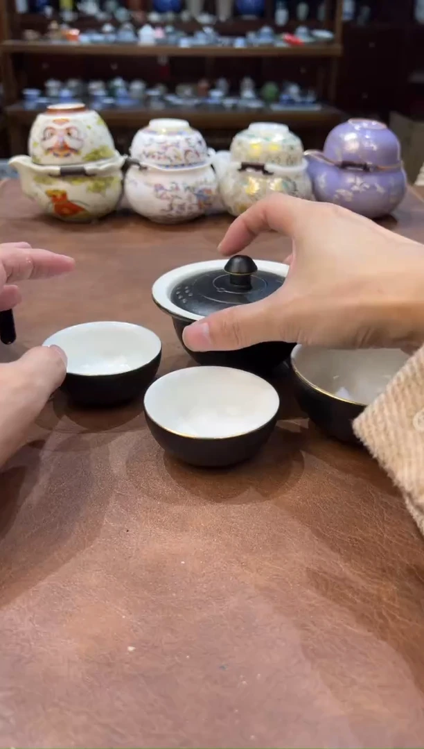 真的很便宜超好看会开片的旅行茶具
