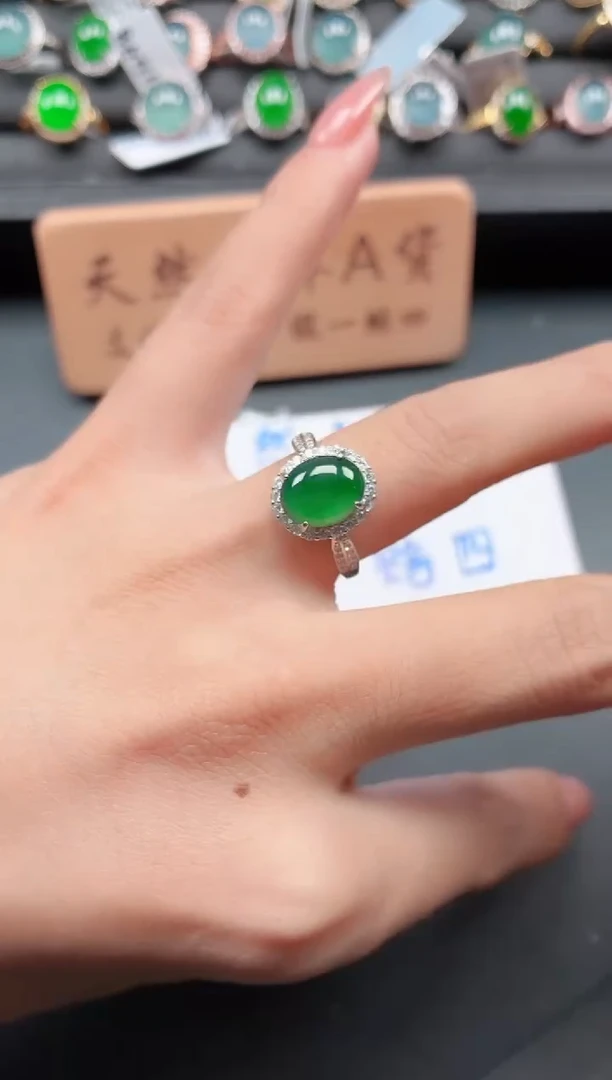 银S925镶嵌戒指翡翠111