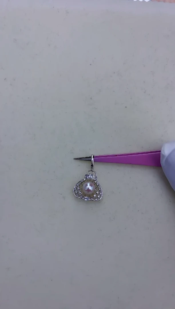 银S925镶嵌饰品海水珍珠设计款吊坠