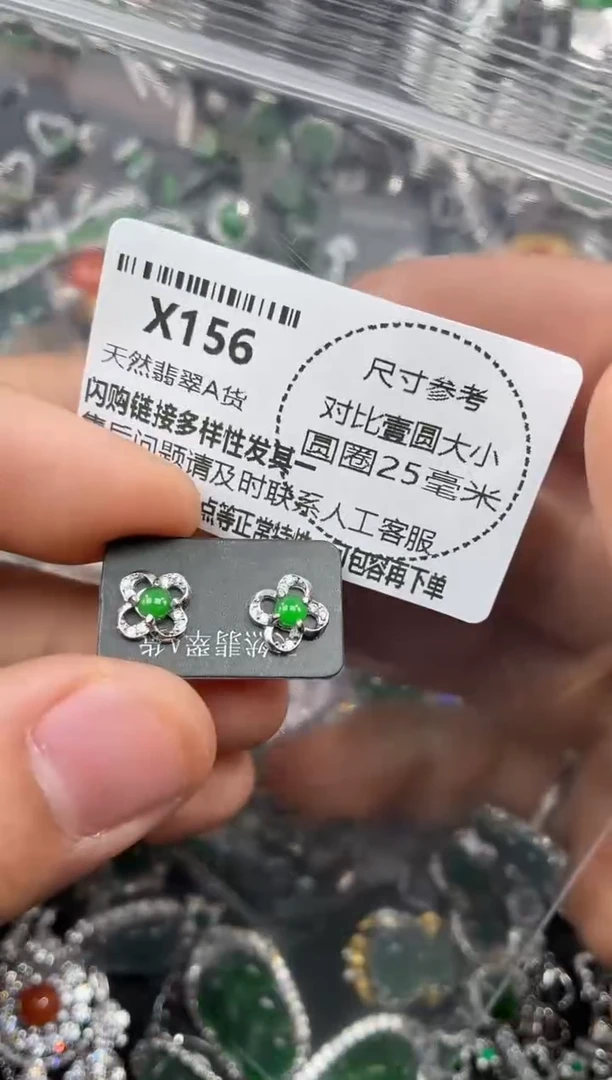 颈饰未镶嵌翡翠X156耳钉