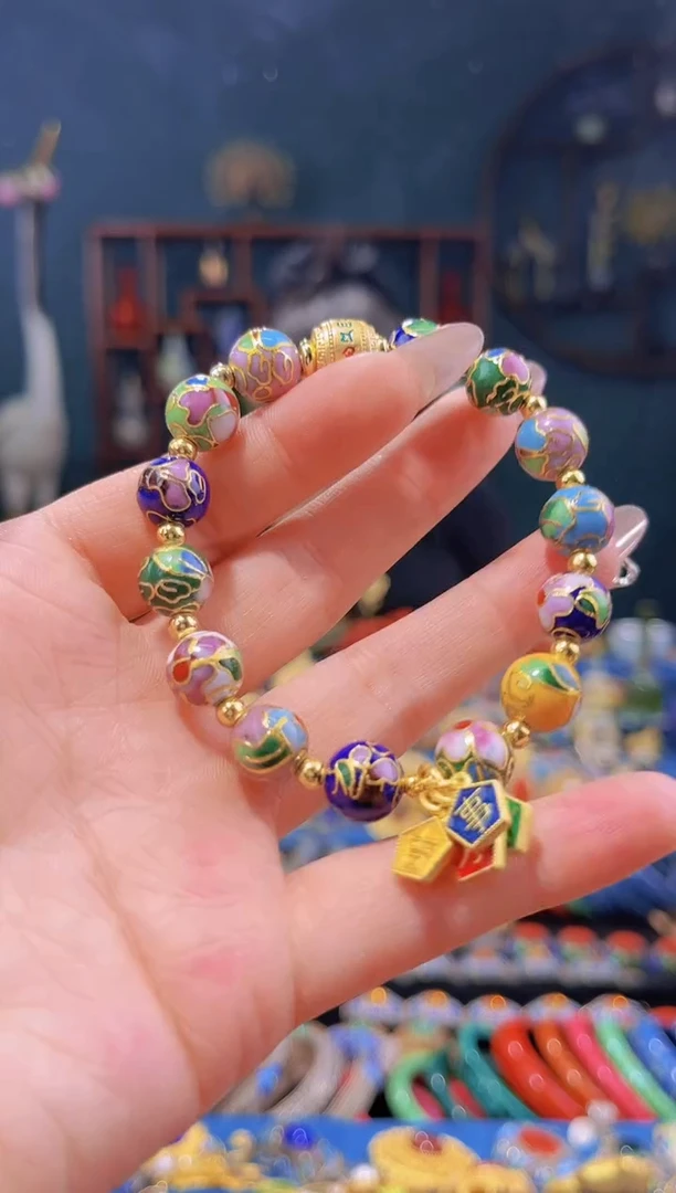 景泰蓝手串多宝色1.0