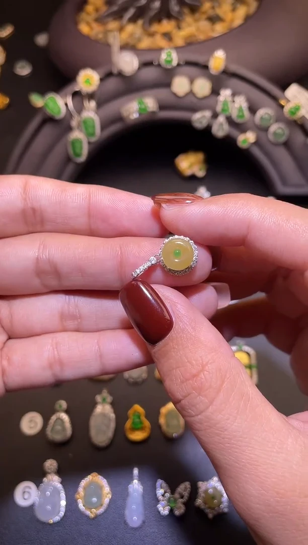 吊坠(不含链)银S925镶嵌翡翠1