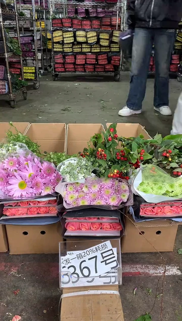 367号♥中通不指定随机颜色含20%耗损发一箱鲜花
