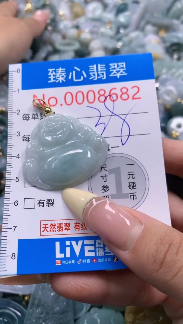 翡翠未镶嵌颈饰含绳0008682