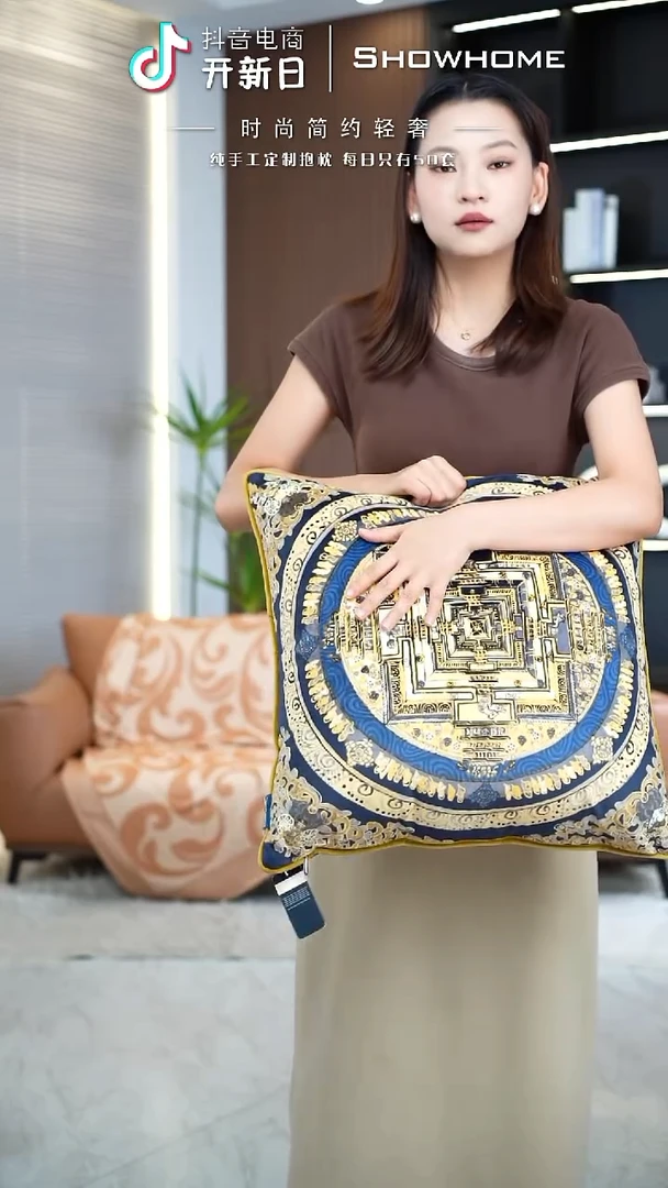 化纤唐卡金色50X50