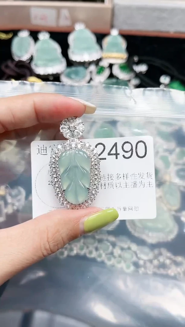【闪购商品】翡翠颈饰未镶嵌赠皮绳2490