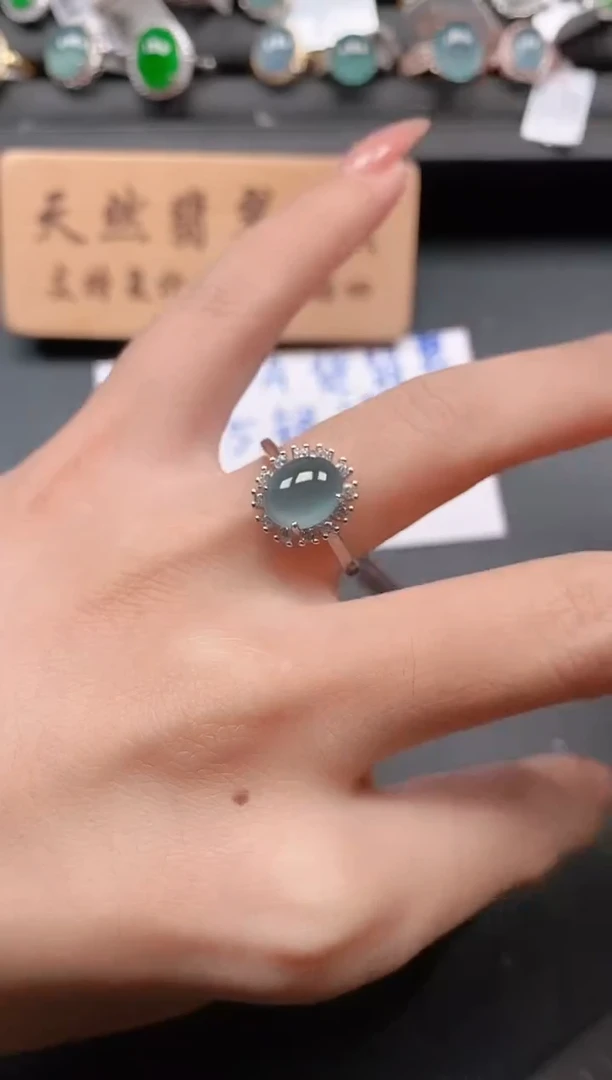 银S925镶嵌戒指翡翠111