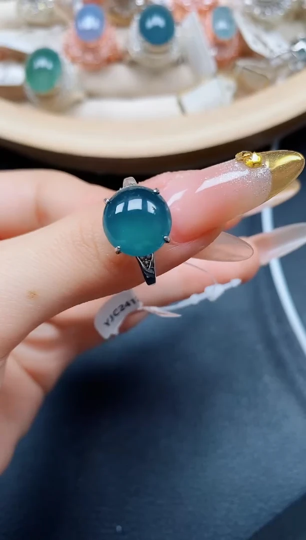 【闪购商品】翡翠戒指银S925镶嵌翡翠