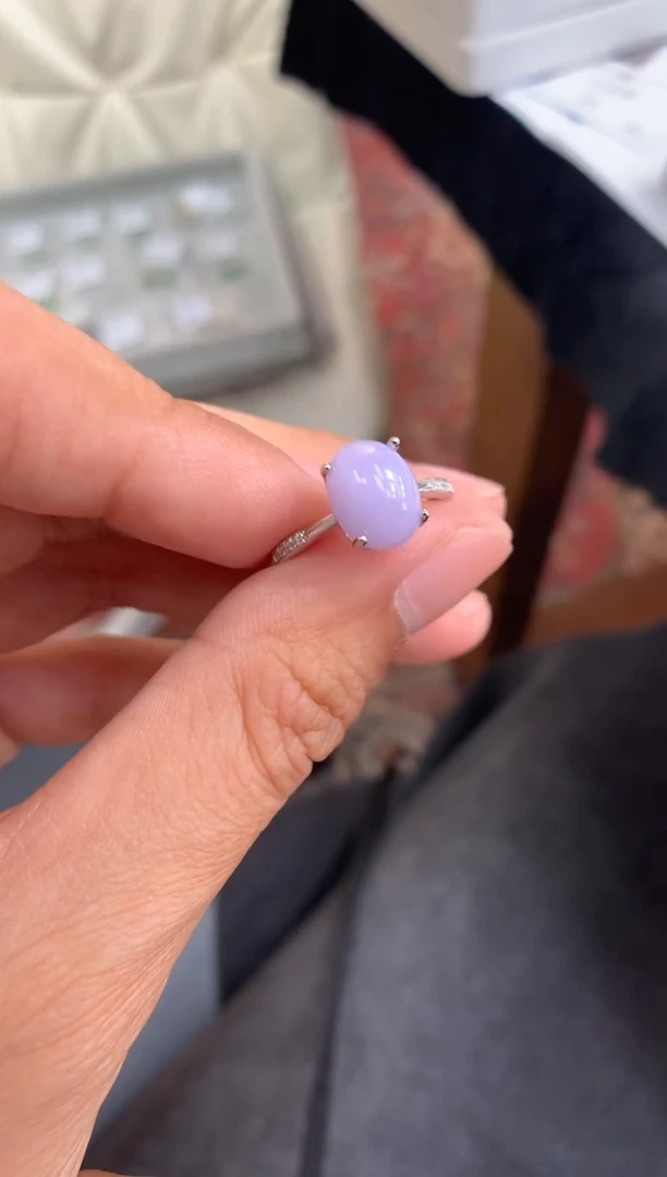 翡翠银S925镶嵌颈饰戒指