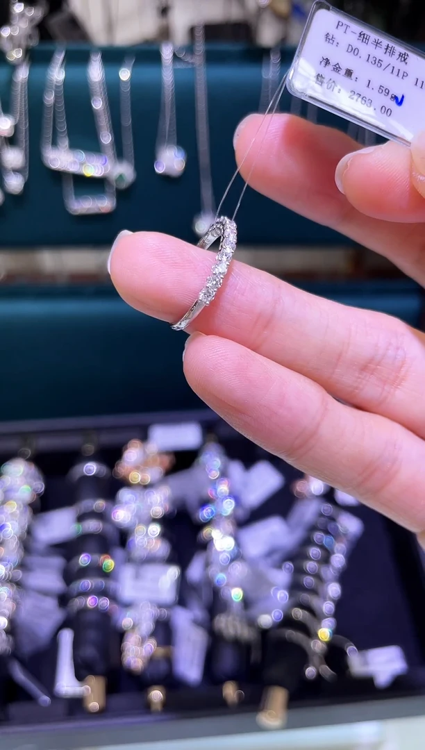 铂Pt950镶嵌实验室培育钻石1