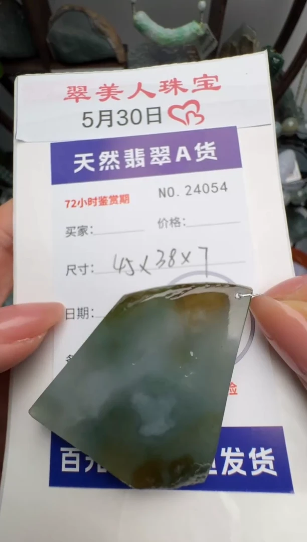 翡翠未镶嵌颈饰原石24054