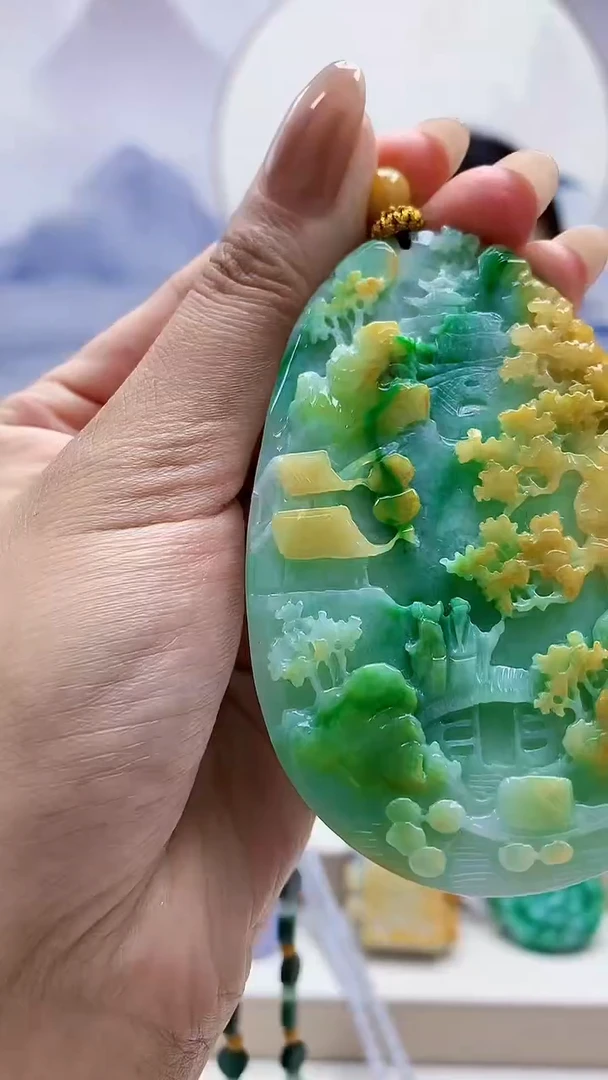 未镶嵌定制翡翠4812MM-毛货挂件77