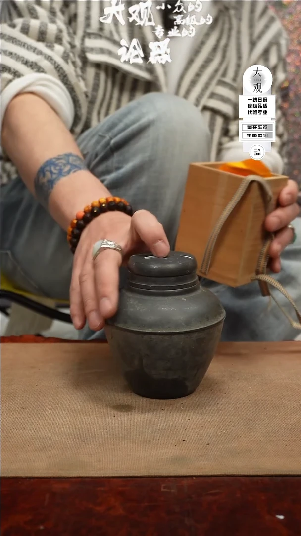 【闪购商品】瓷片大观论器茶罐