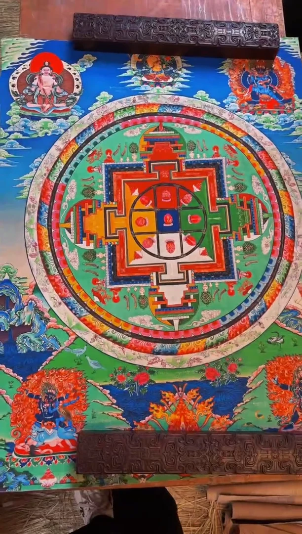 装裱画精品手绘唐卡链接--A163