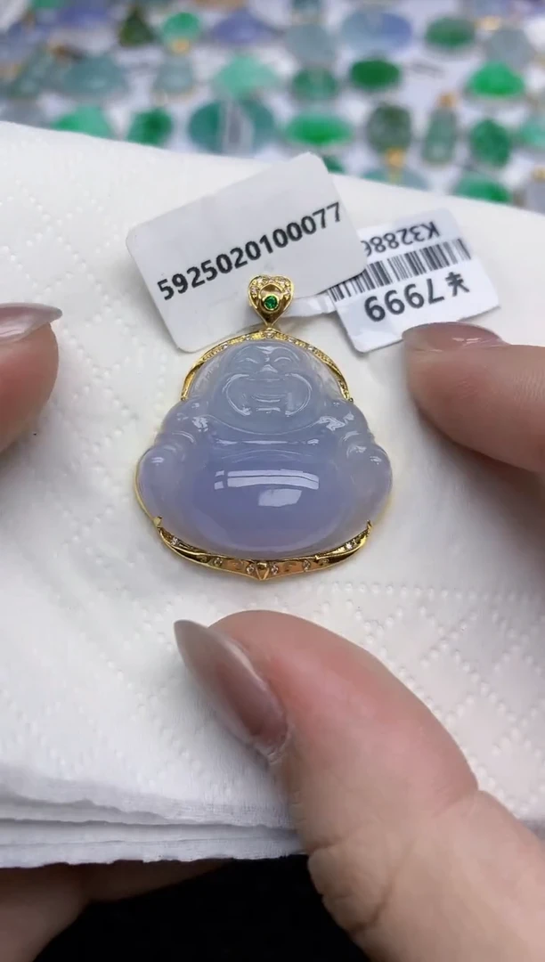 【闪购商品】翡翠颈饰18K金镶嵌天然翡翠A货