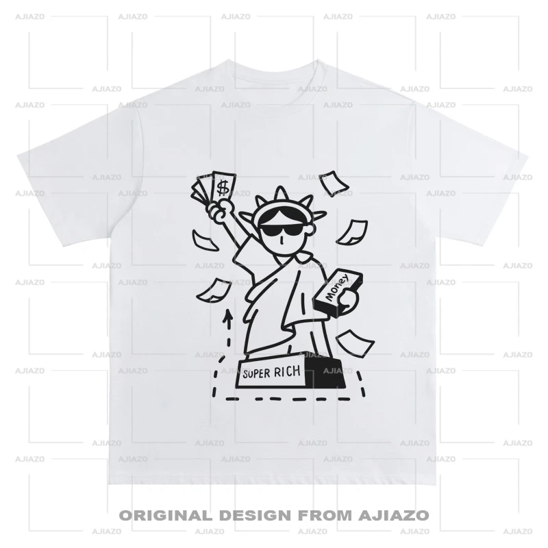 老狗十三【Money自由】纯棉短袖 重磅男女同款宽松百搭休闲上衣