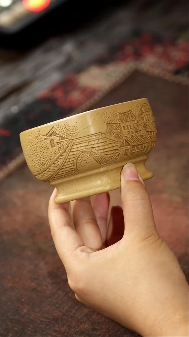 茶杯紫砂非遗茶器-江南人家