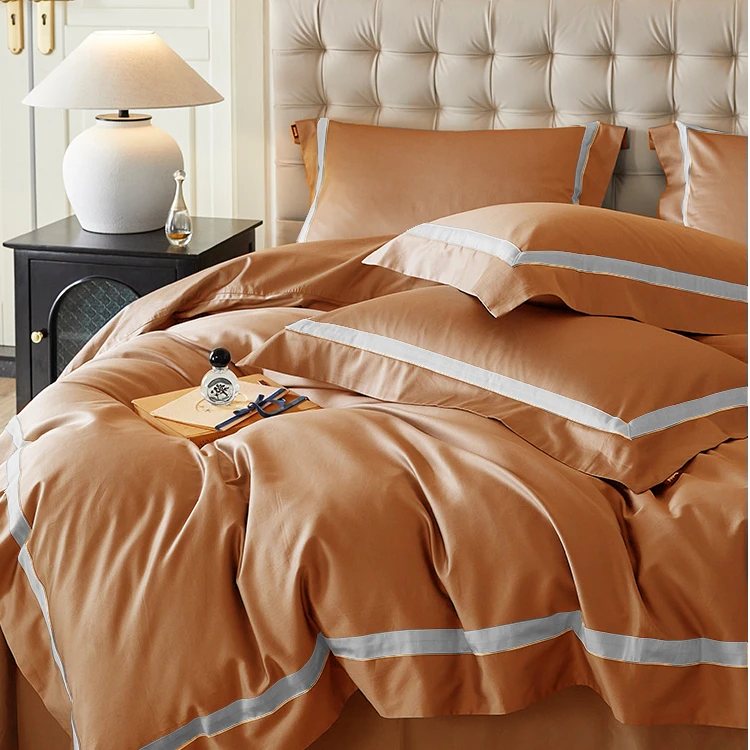 多喜爱60支贡缎四件套床品套件轻奢法式全棉床单高级舒适被套zb