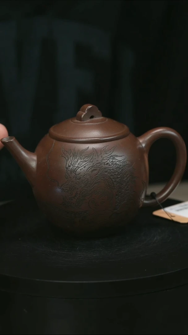 茶壶紫砂希**笑H1717邵建东底槽清刻绘圆灯