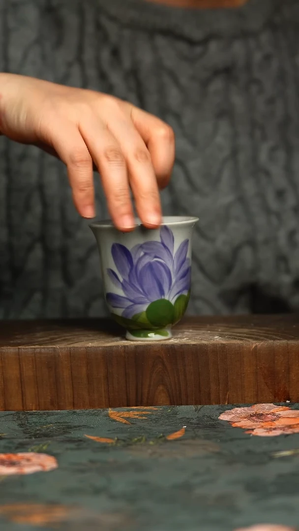 杯釉下彩手工手绘同款陶器