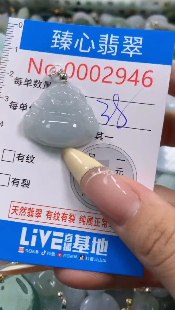 翡翠未镶嵌颈饰含绳0002946