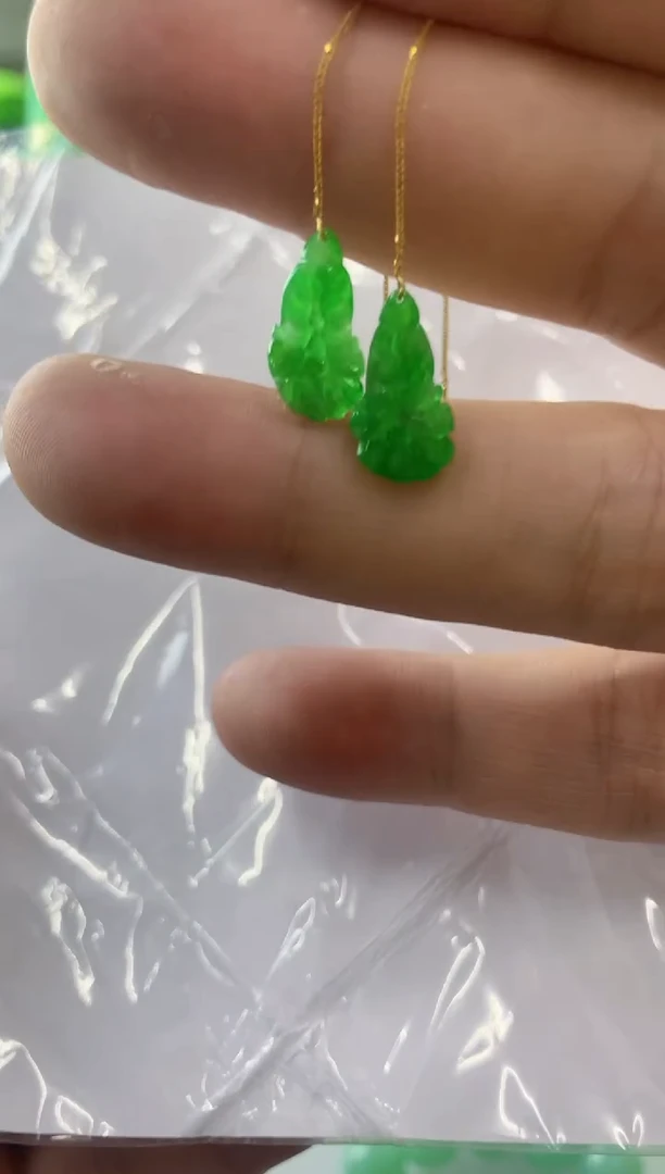 翡翠18K金镶嵌吊坠(不含链)挂件