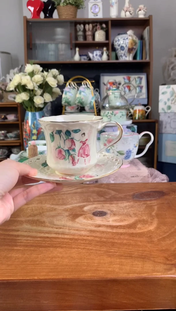 陶瓷【微瑕福利】粉红佳人杯碟