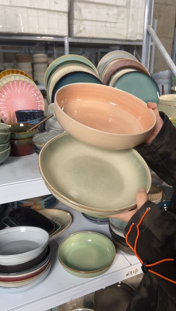 陶瓷外贸尾货瑕疵满20包邮X2 深盘组合