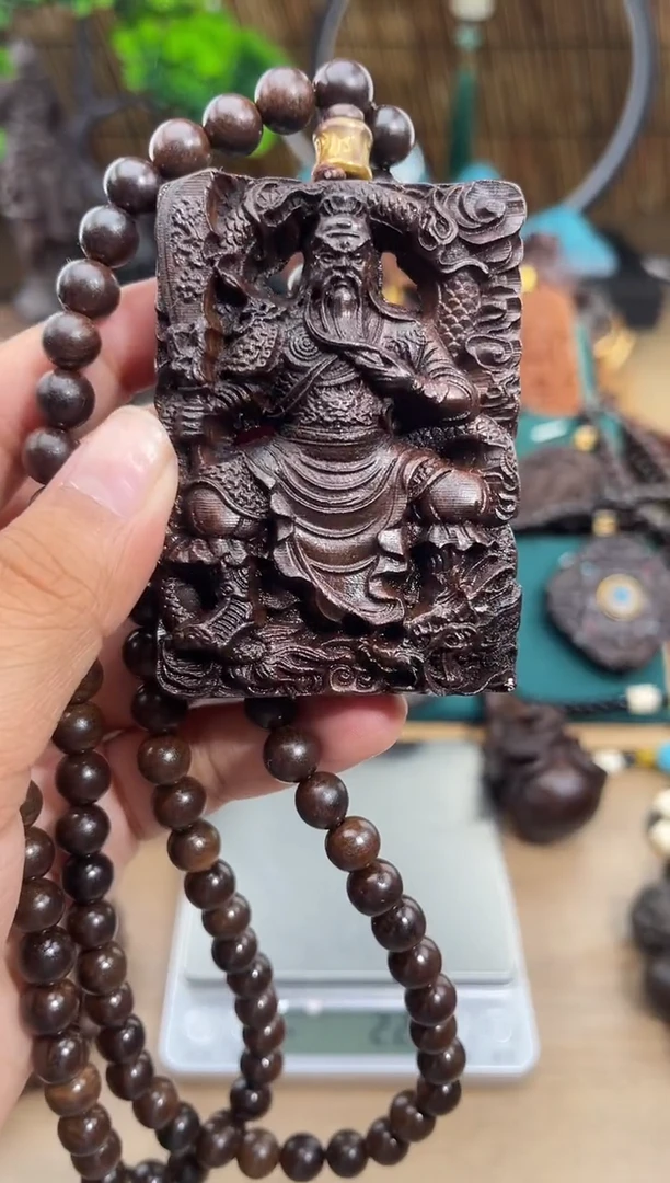 贡木吊坠《巴布亚贡木》新品御龙立刀关公+108颗