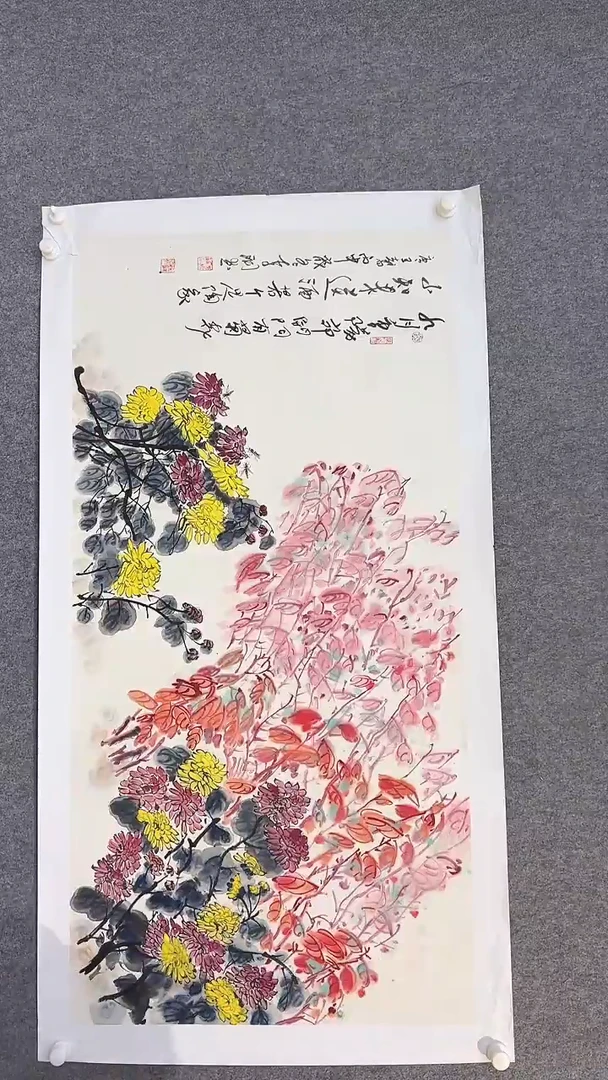 国画李纲-8平尺-花鸟国画-金
