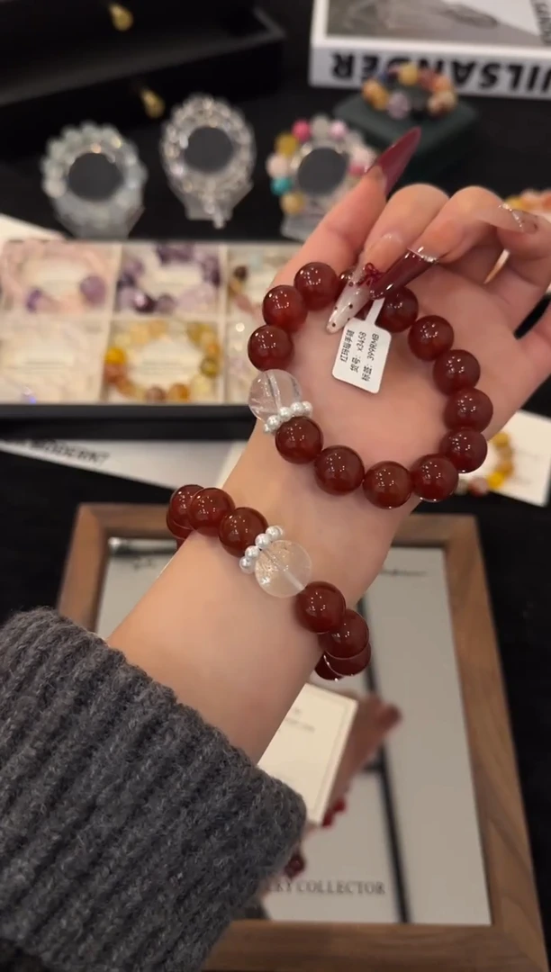 未镶嵌手链水晶红玛瑙x3458