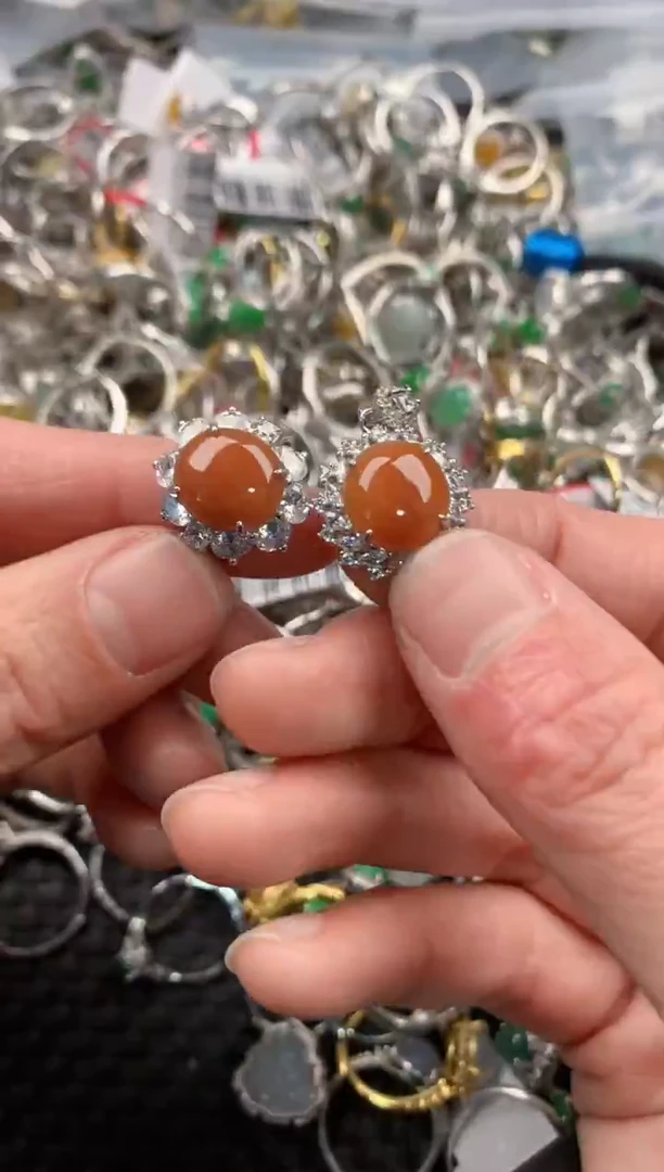 银S925镶嵌戒指翡翠333   9