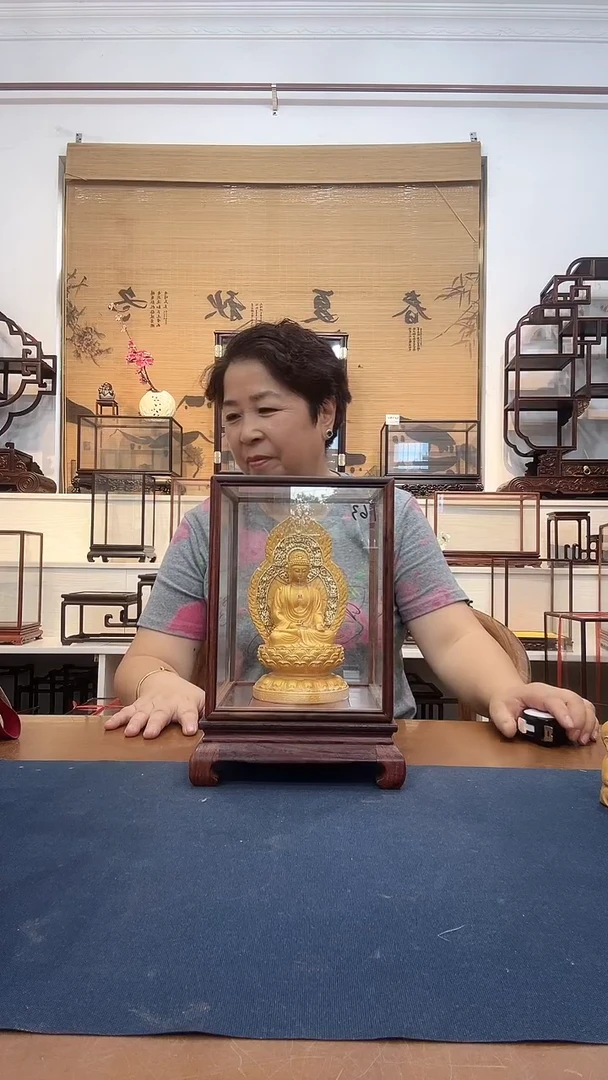 红酸枝木类木头款玻璃罩163