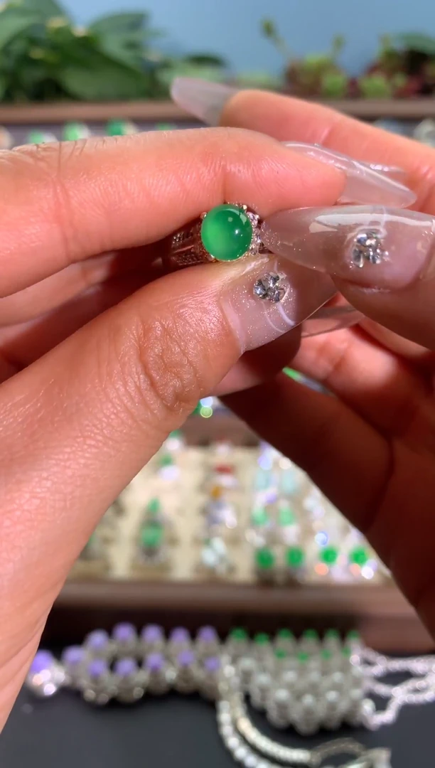 未镶嵌戒指翡翠铜托戒面