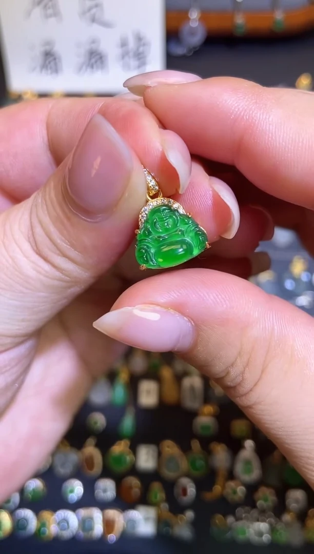 翡翠银S925镶嵌吊坠(不含链)1