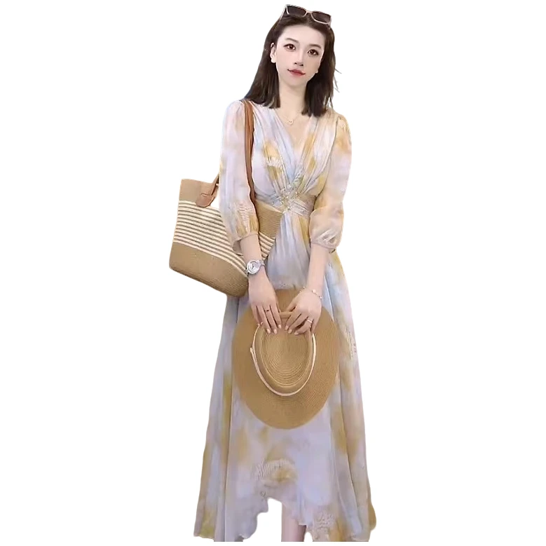 【连衣裙】夏季高档连衣裙设计感时装女装服装9512[H]B