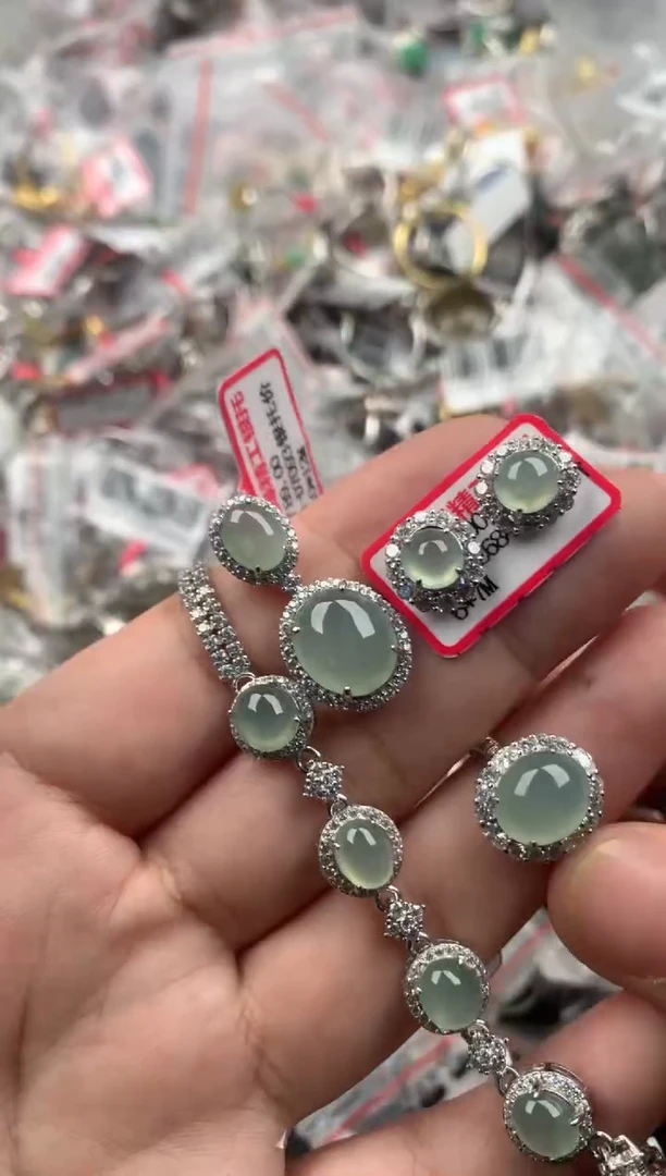 银S925镶嵌戒指翡翠222222   9