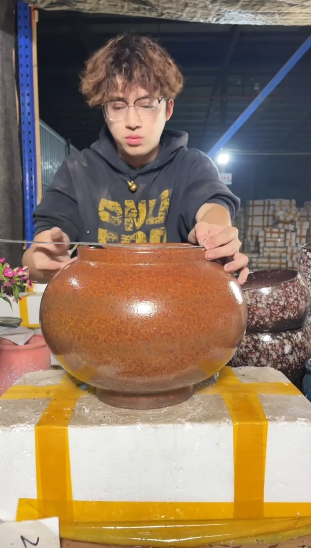 紫砂花盆宜兴紫砂粗陶花盆20-24