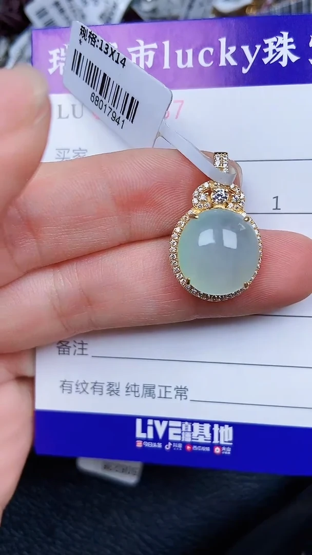 颈饰银S925镶嵌翡翠1963.